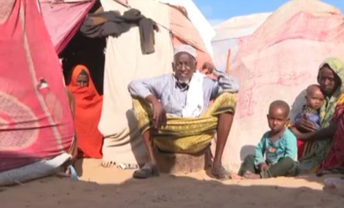 Citizen Hassan Adam with his displaced family