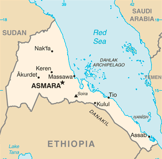 A map of Eritrea