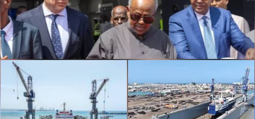 President Ismail Jileh, accompanied by number of officials, during inauguration of project