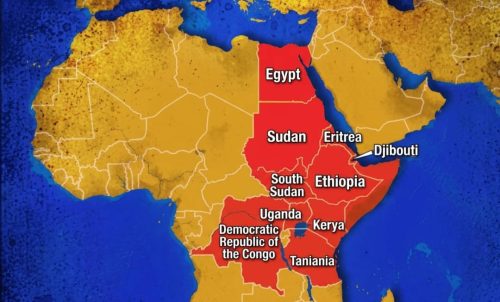 Map of African countries benefiting from Red Sea navigation