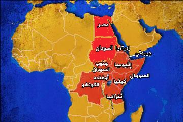 خريطة دول أفريقيا المستفيدة من ملاحة البحر الأحمر