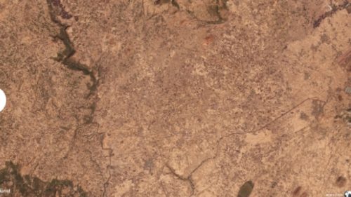 Satellite image of Bishoftu before airport construction began